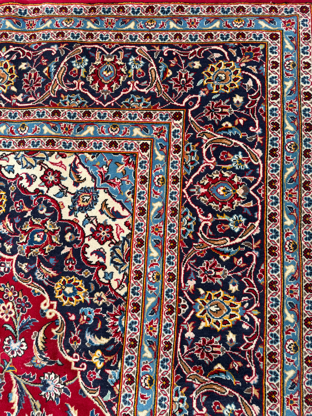 Persian Kashan Ardekan Handmade Rug size: 357x243cm