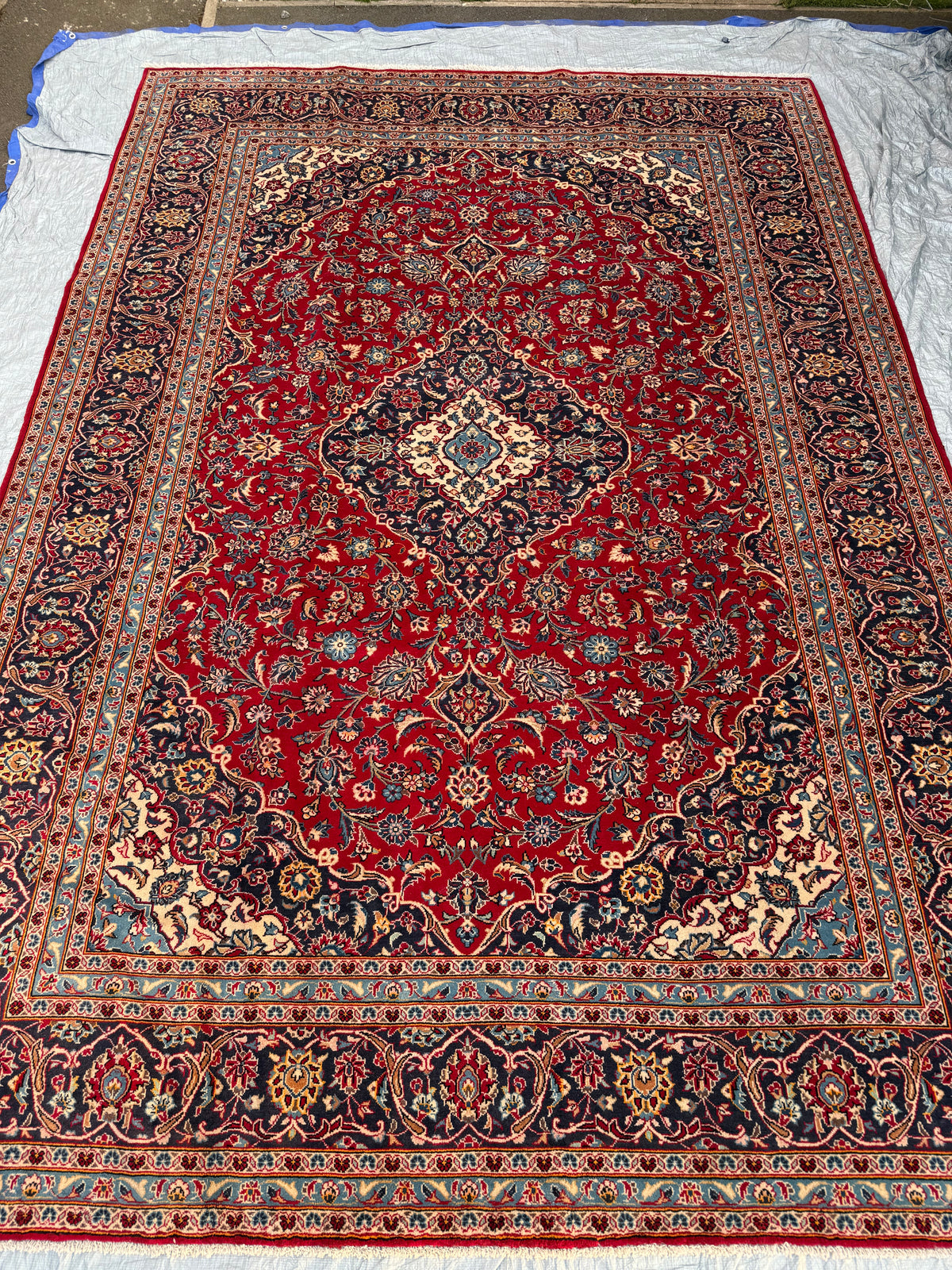 Persian Kashan Ardekan Handmade Rug size: 357x243cm