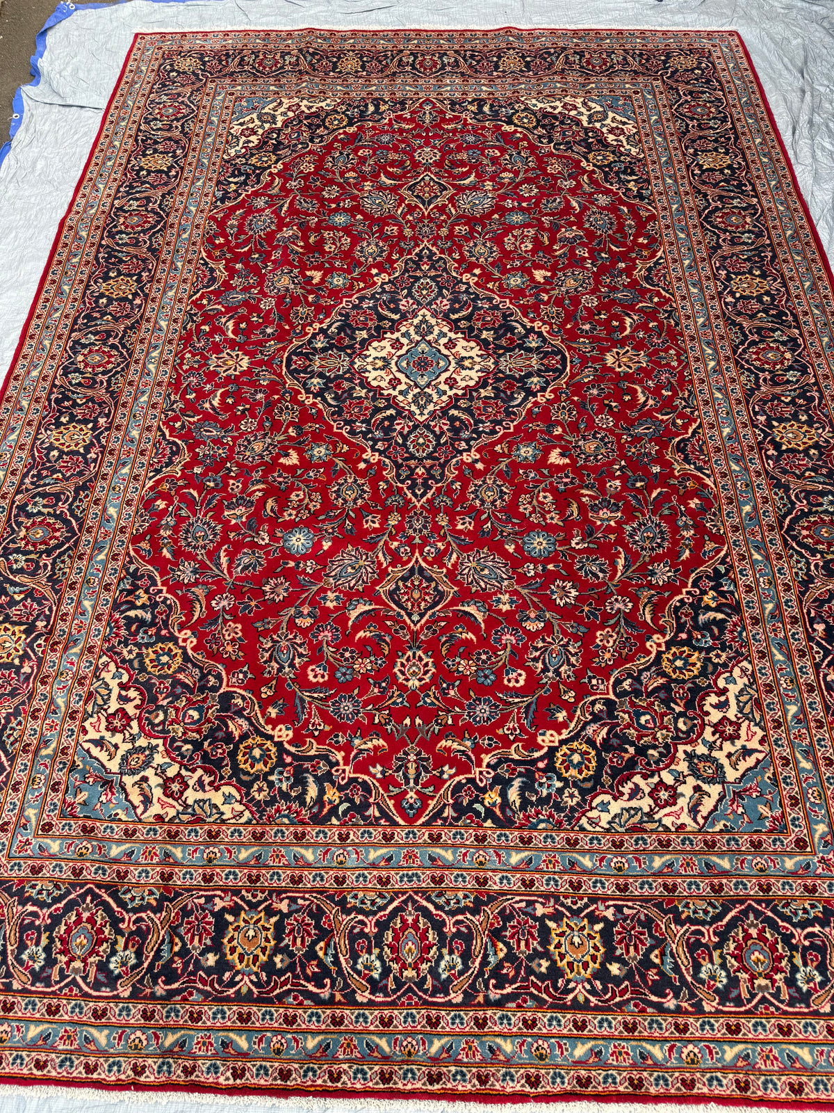 Persian Kashan Ardekan Handmade Rug size: 357x243cm