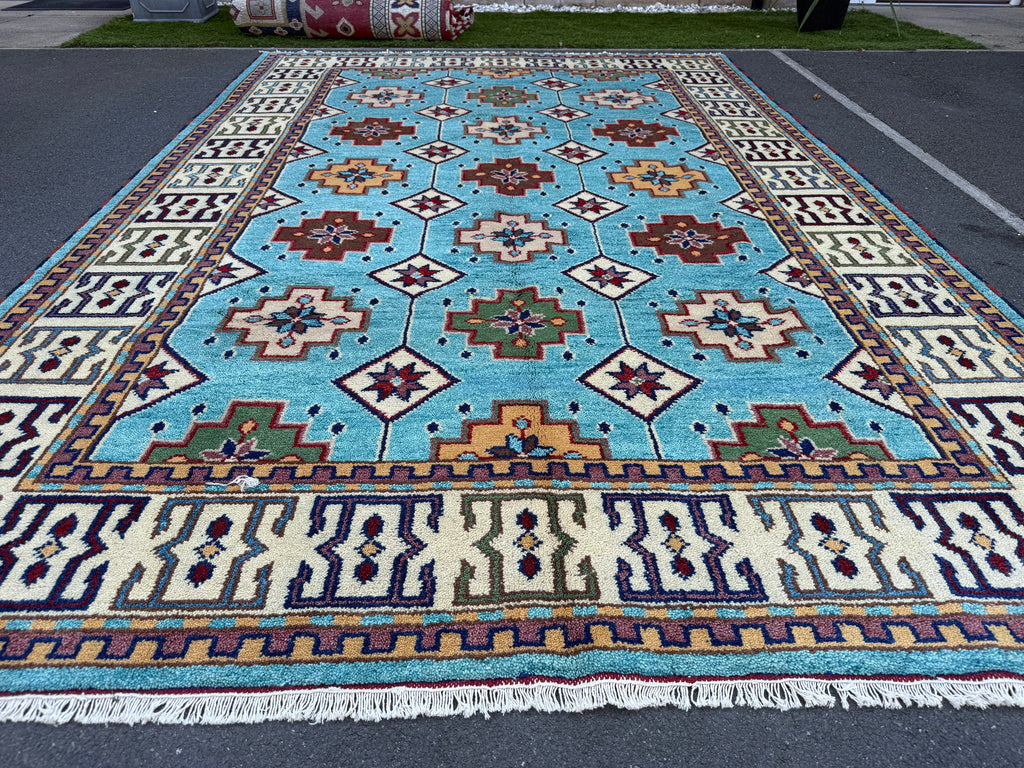 Stunning Indo Kazak Wool Rug – 292 × 200 cm
