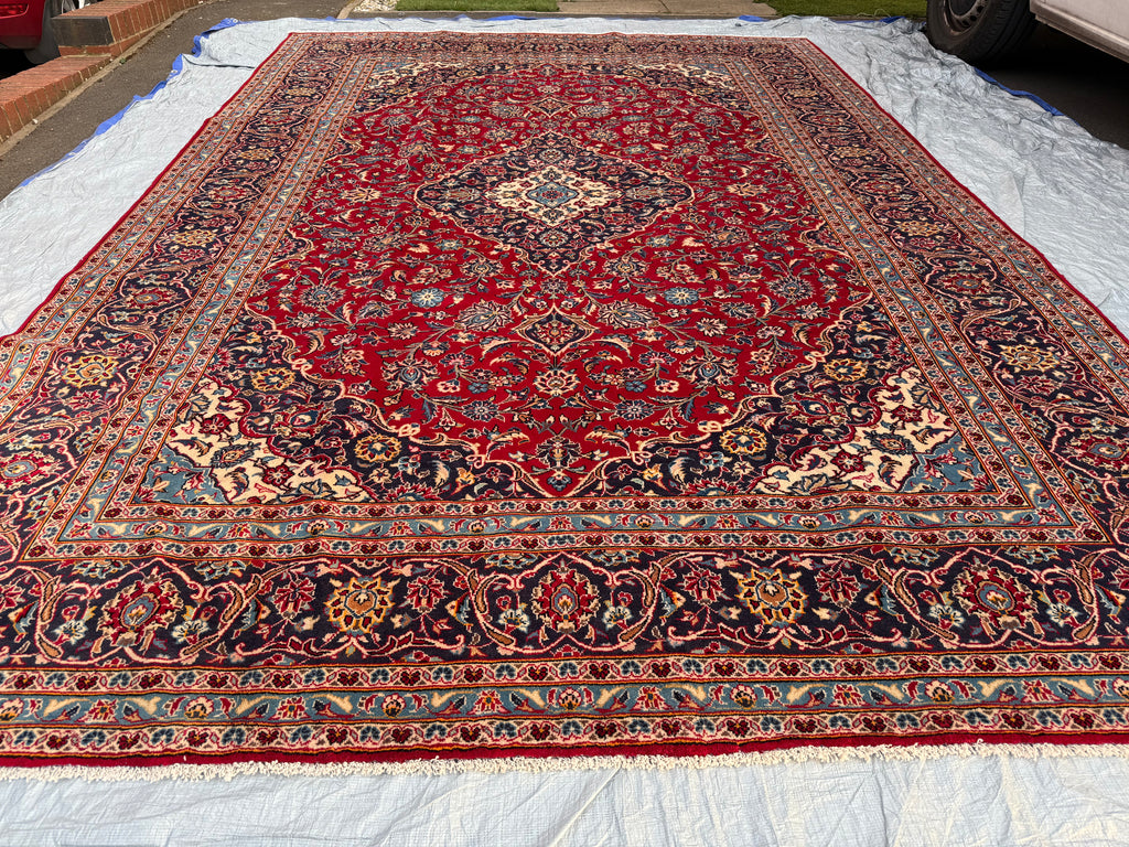 Persian Kashan Ardekan Handmade Rug size: 357x243cm