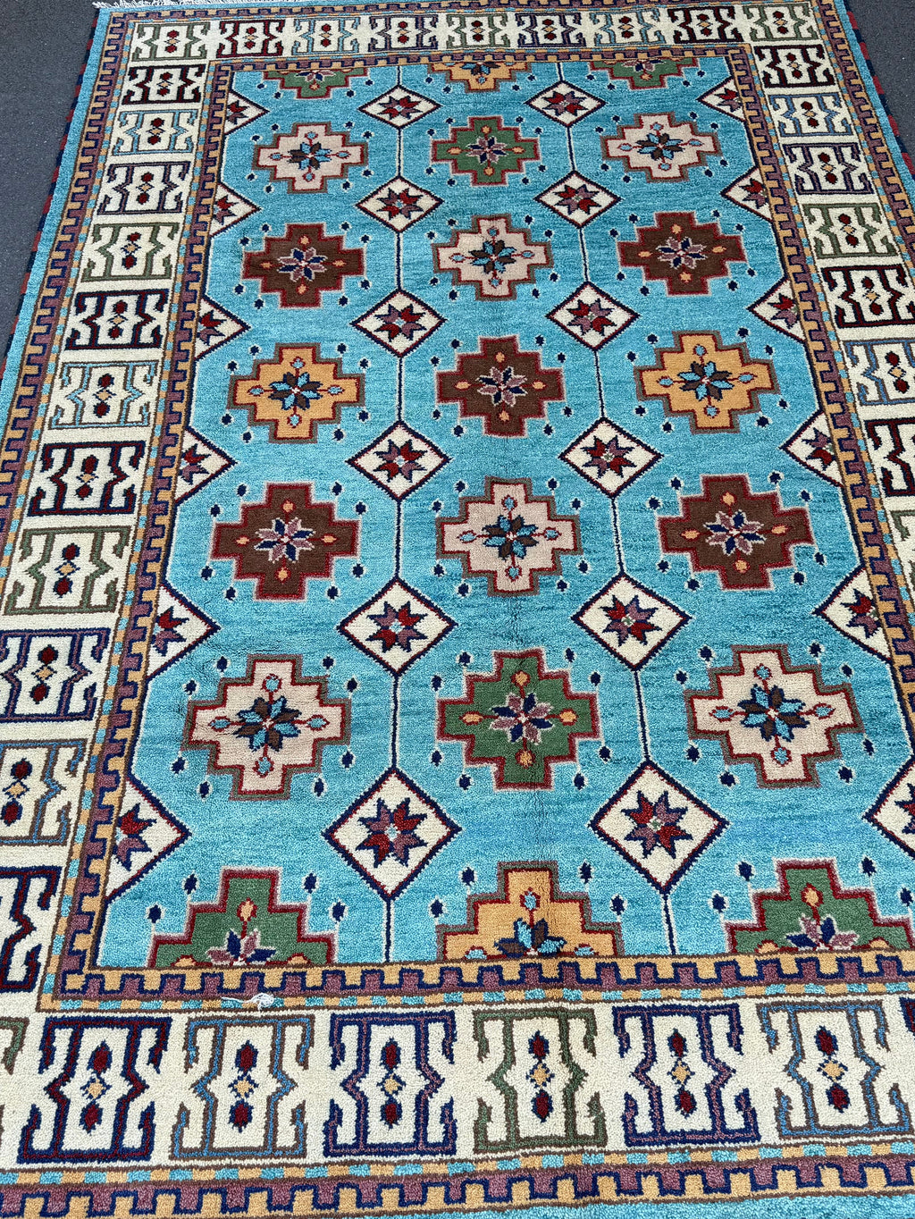 Stunning Indo Kazak Wool Rug – 292 × 200 cm
