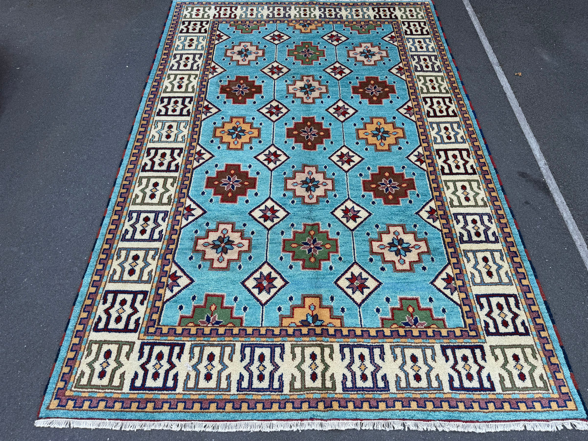 Stunning Indo Kazak Wool Rug – 292 × 200 cm