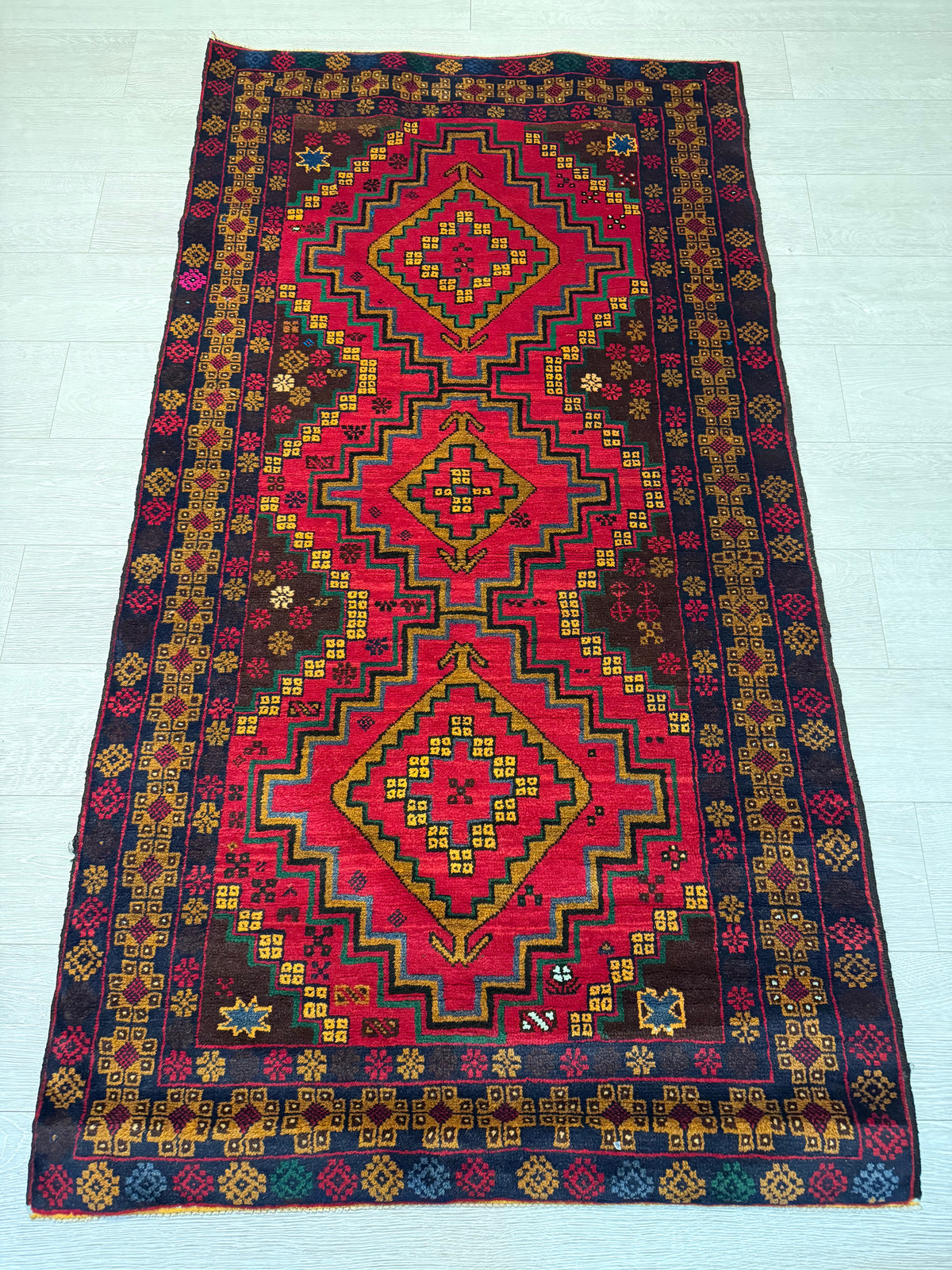 Fine Afghan Handmade Baluch Rug – 193 × 105 cm