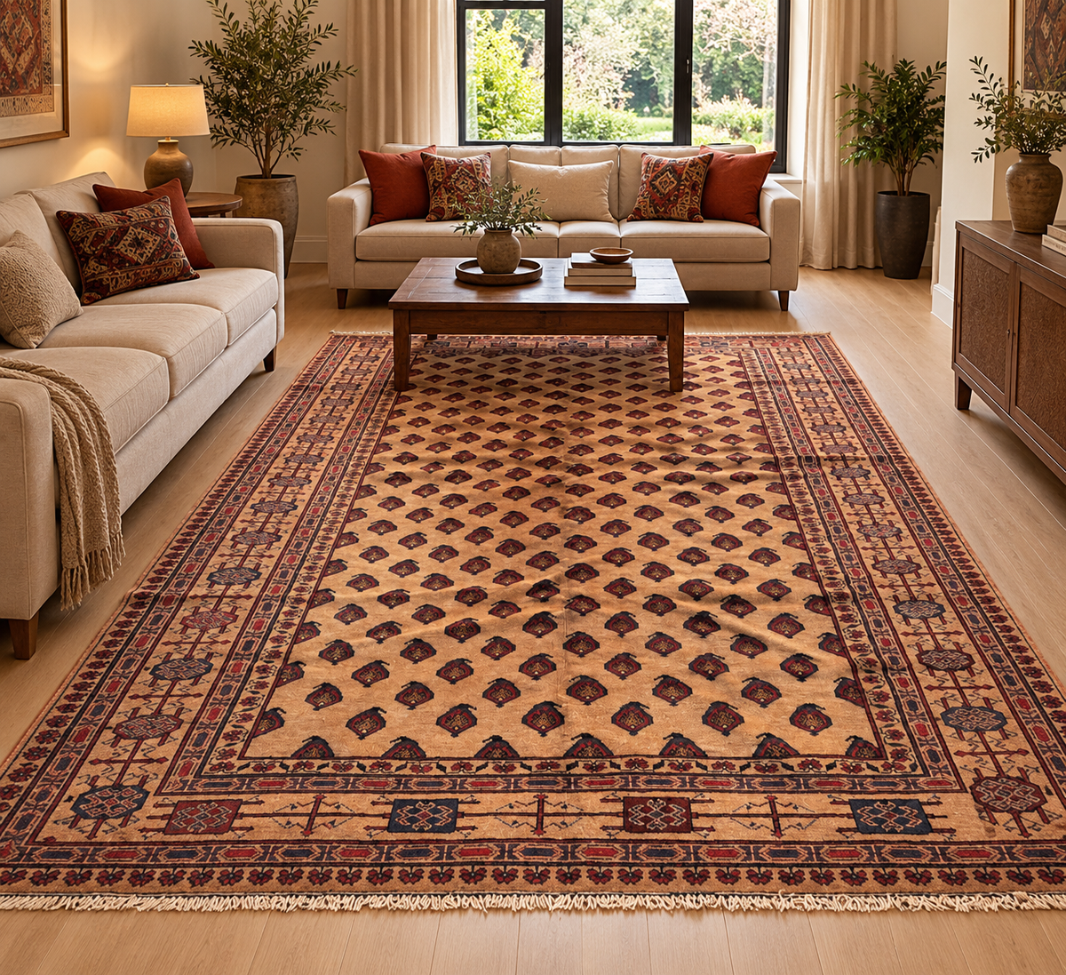 Afghan Baluch Handmade Rug – 274 × 212 cm