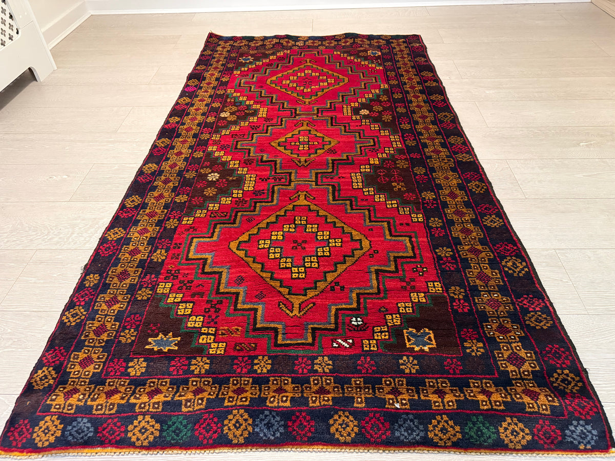 Fine Afghan Handmade Baluch Rug – 193 × 105 cm