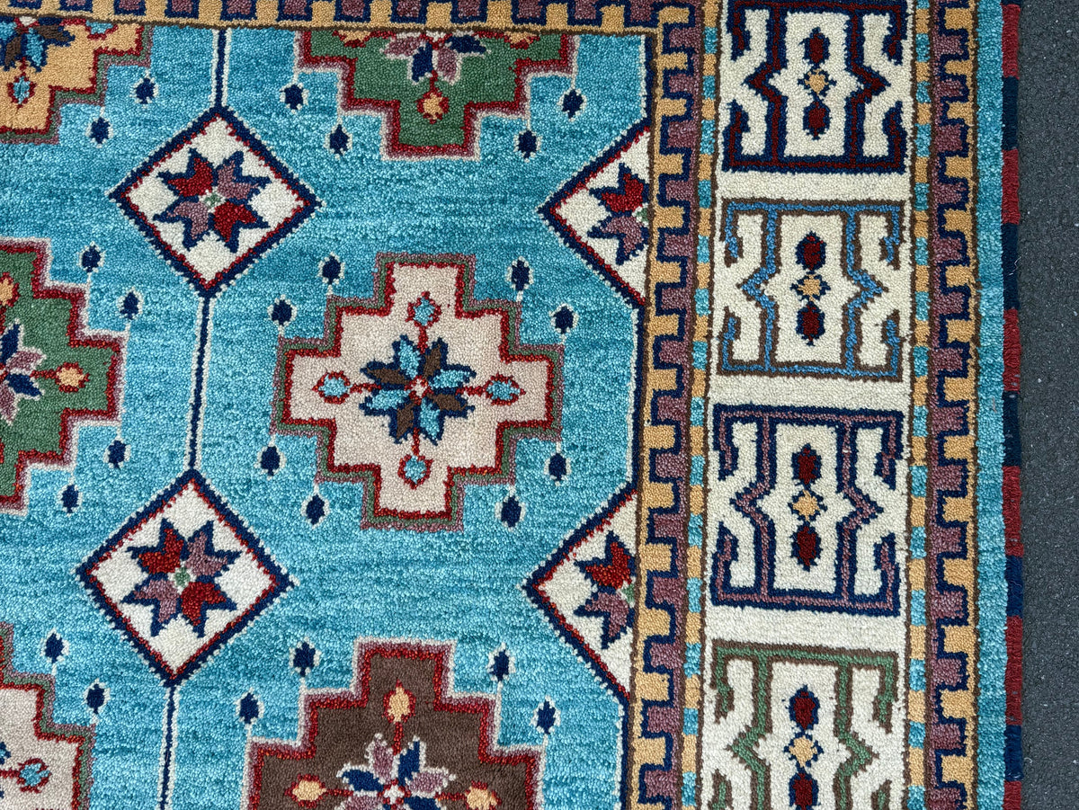 Stunning Indo Kazak Wool Rug – 292 × 200 cm