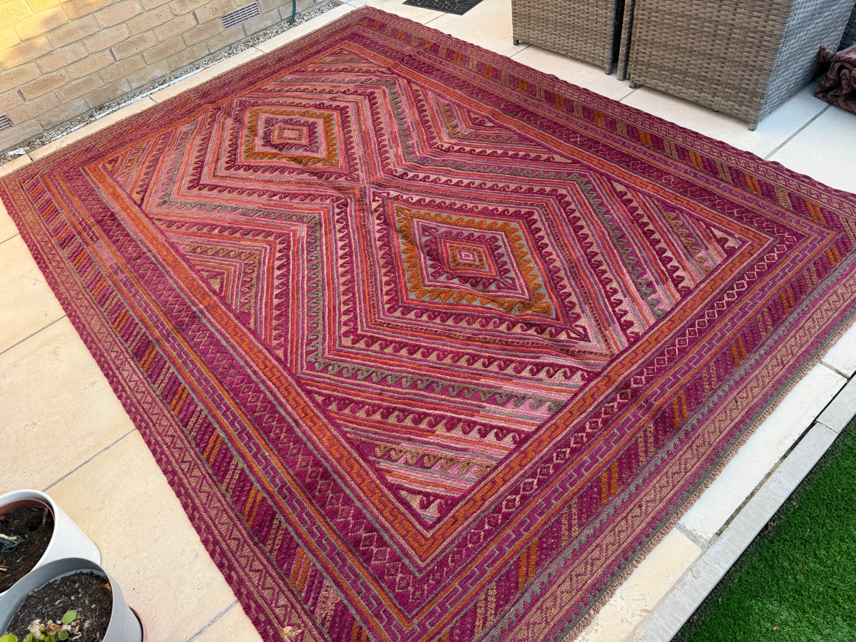 Afghan Mushwani Kilim & Carpet – 280×202cm