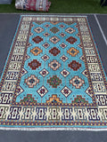 Stunning Indo Kazak Wool Rug – 292 × 200 cm