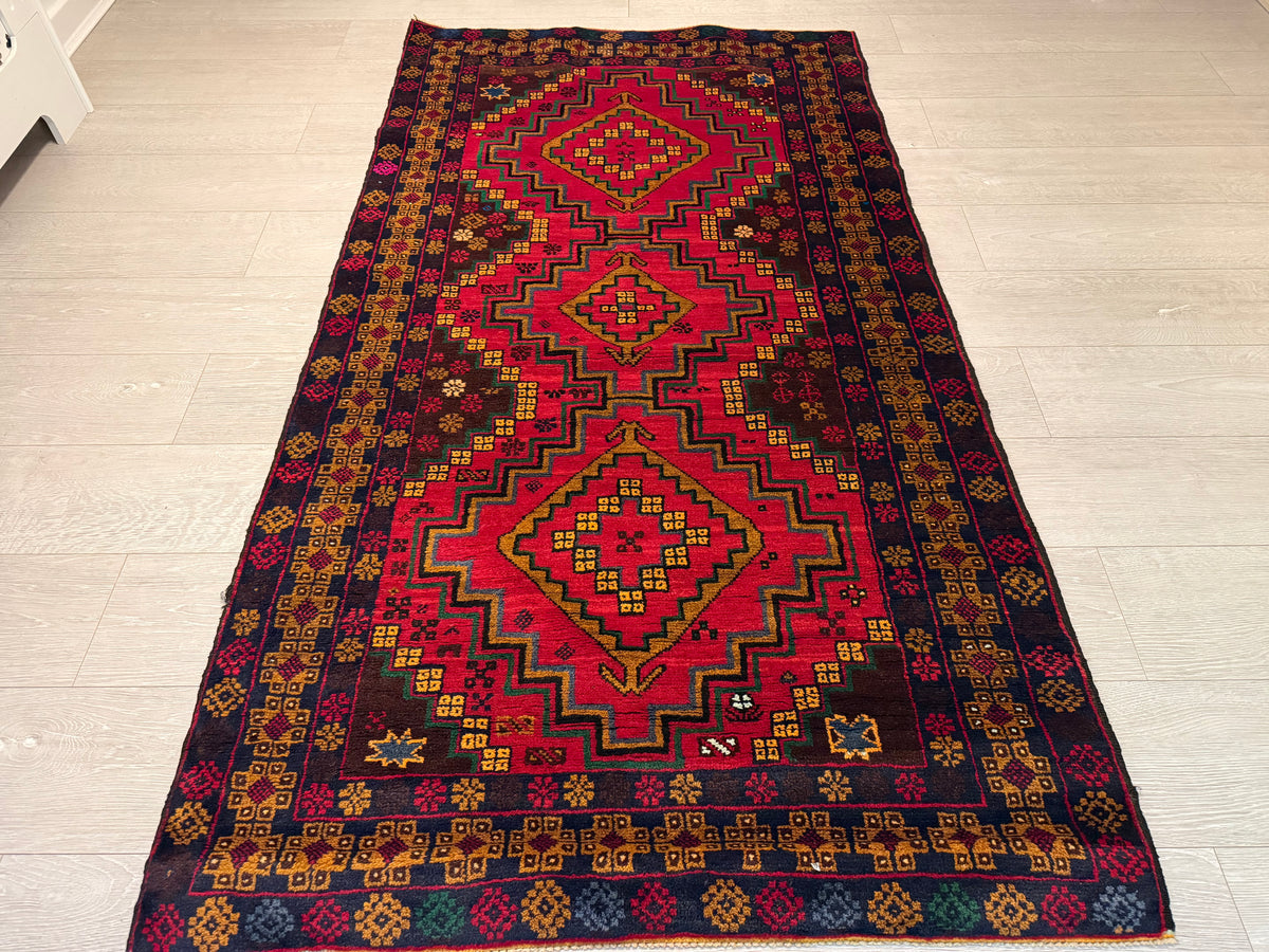 Fine Afghan Handmade Baluch Rug – 193 × 105 cm
