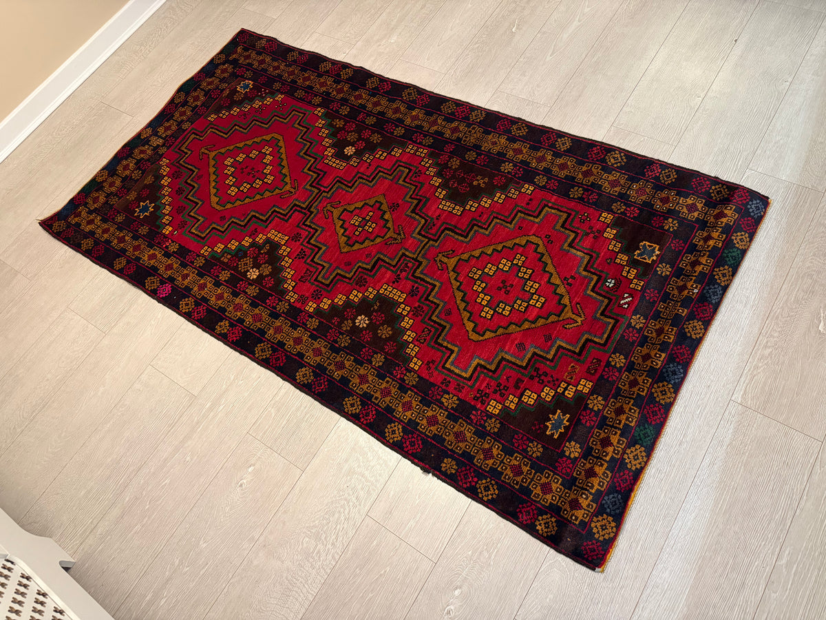 Fine Afghan Handmade Baluch Rug – 193 × 105 cm