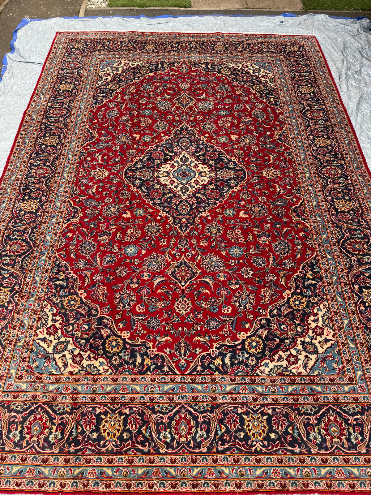 Persian Kashan Ardekan Handmade Rug size: 357x243cm