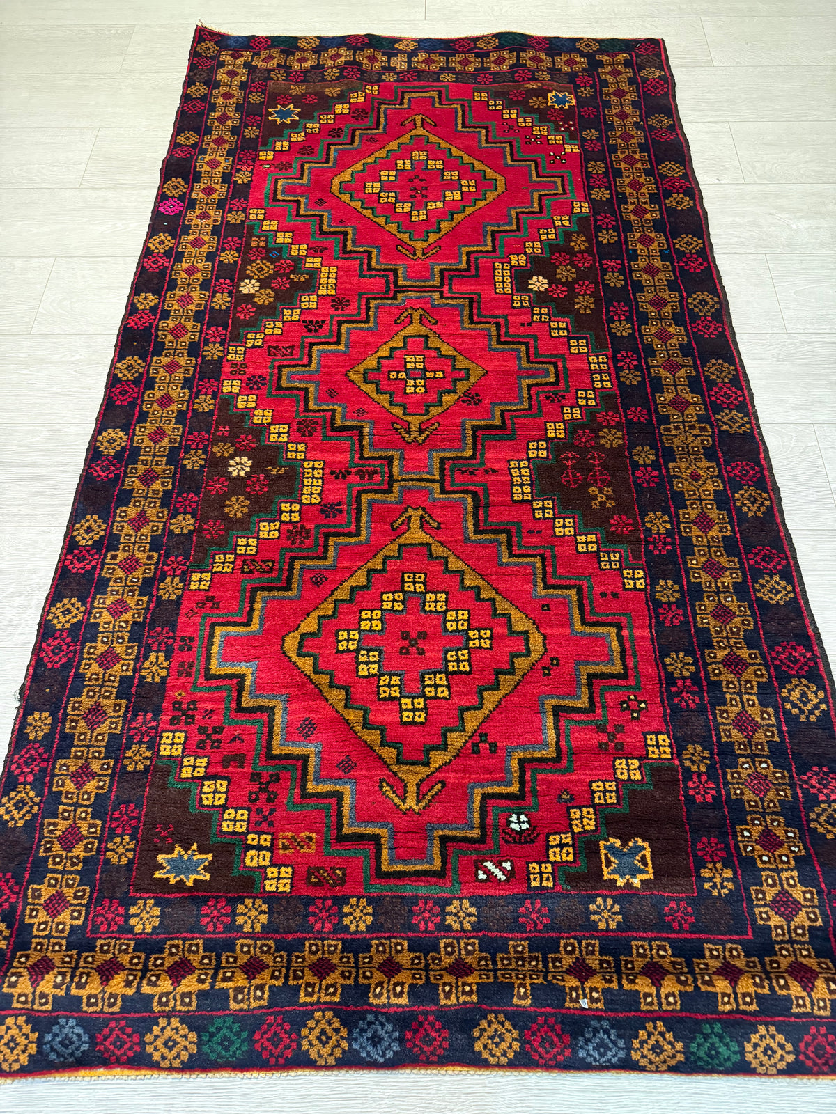 Fine Afghan Handmade Baluch Rug – 193 × 105 cm