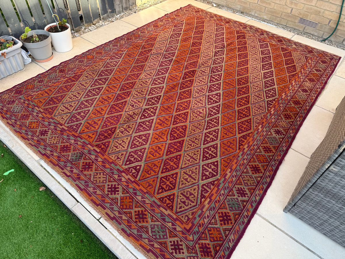 Afghan Mushwani Kilim & Carpet – 280×208 cm