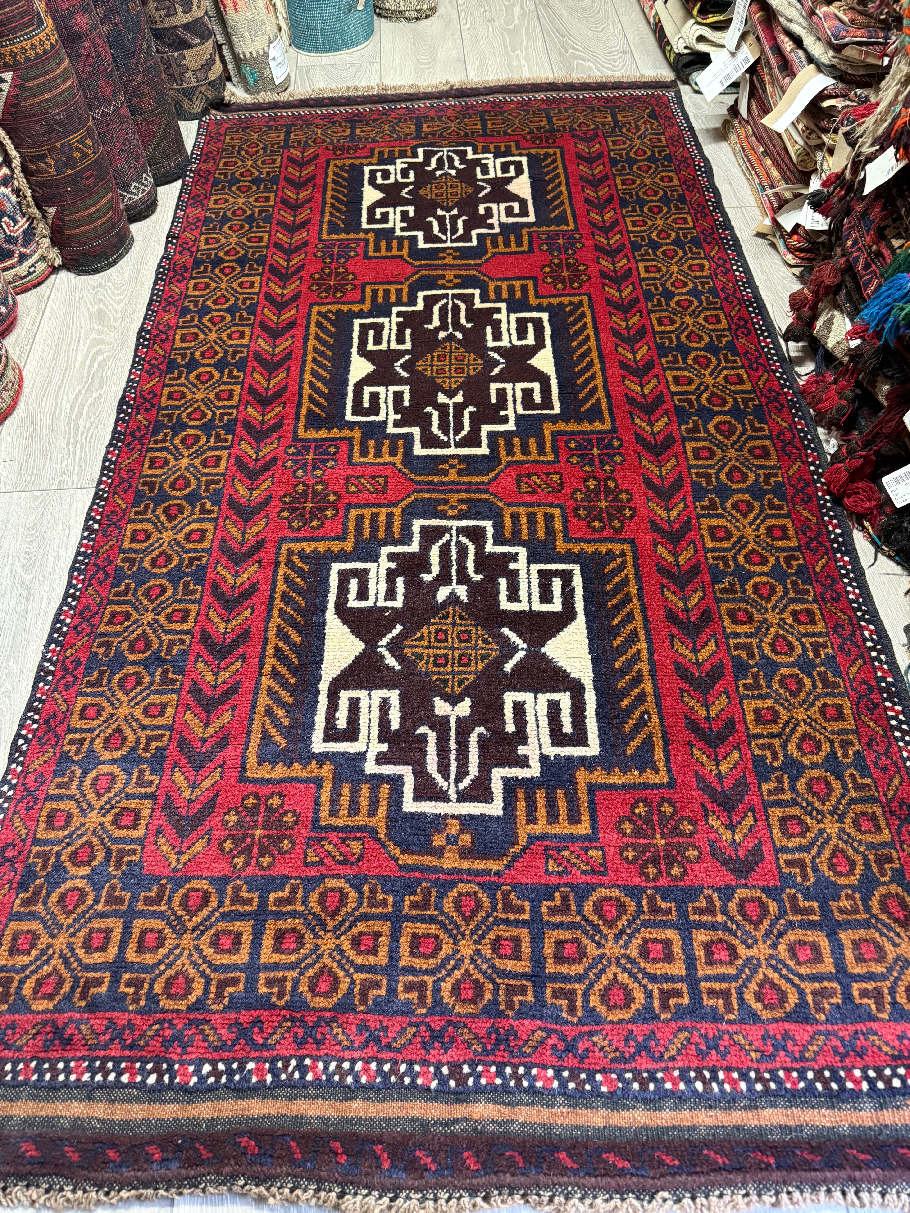 Afghan Belouch Handmade Wool Rug – 200 × 100 cm