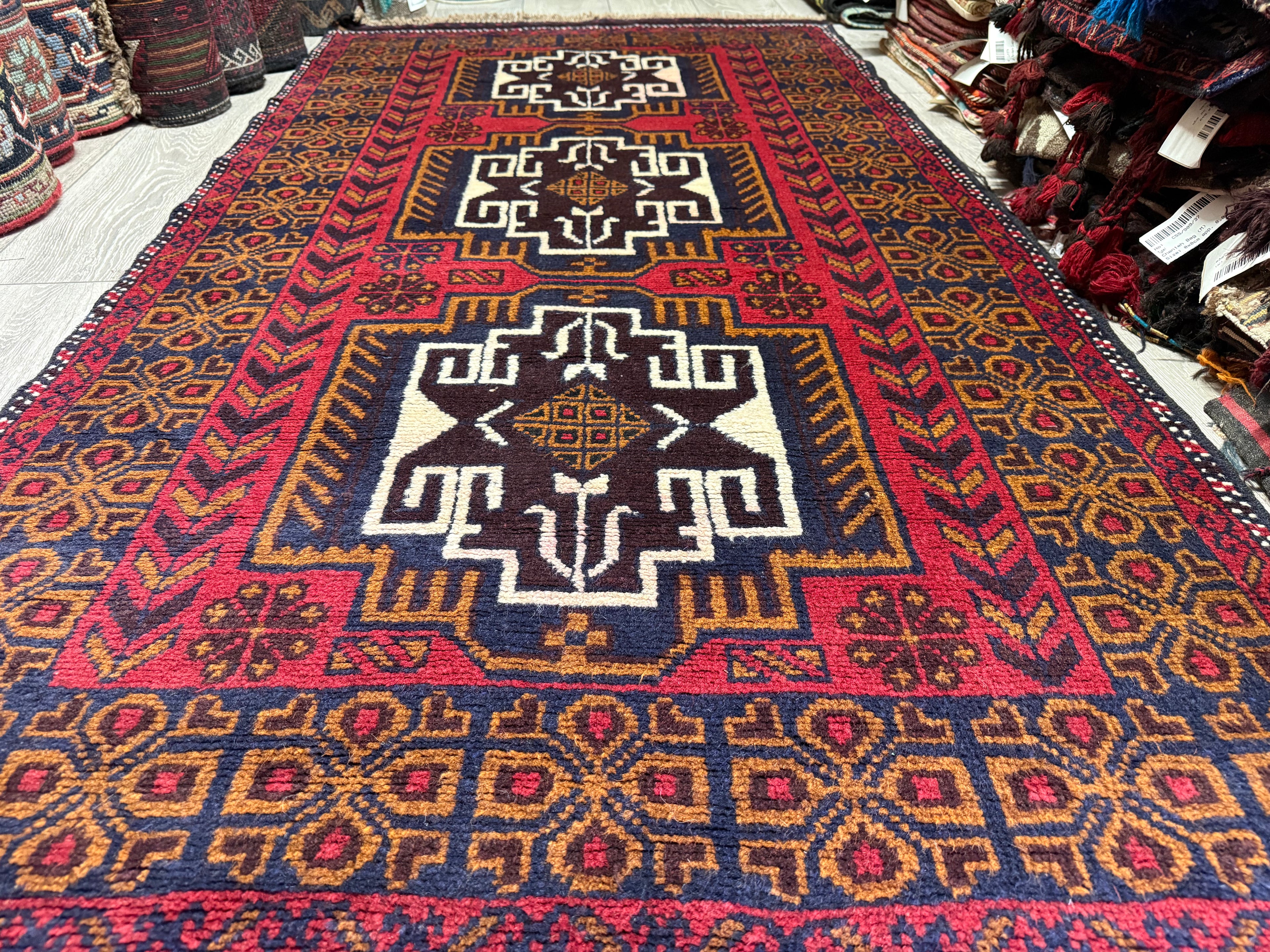 Afghan Belouch Handmade Wool Rug – 200 × 100 cm