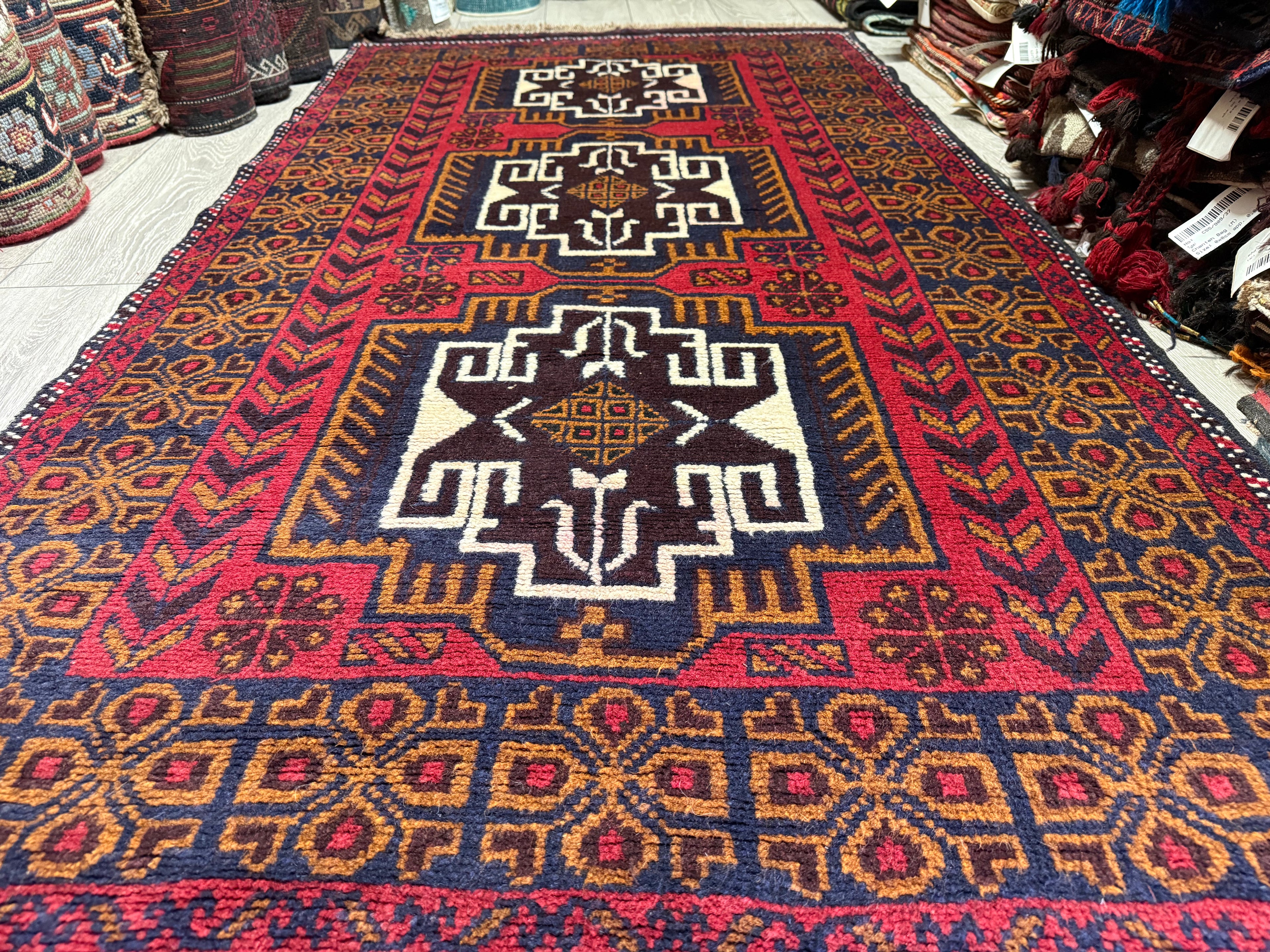 Afghan Belouch Handmade Wool Rug – 200 × 100 cm
