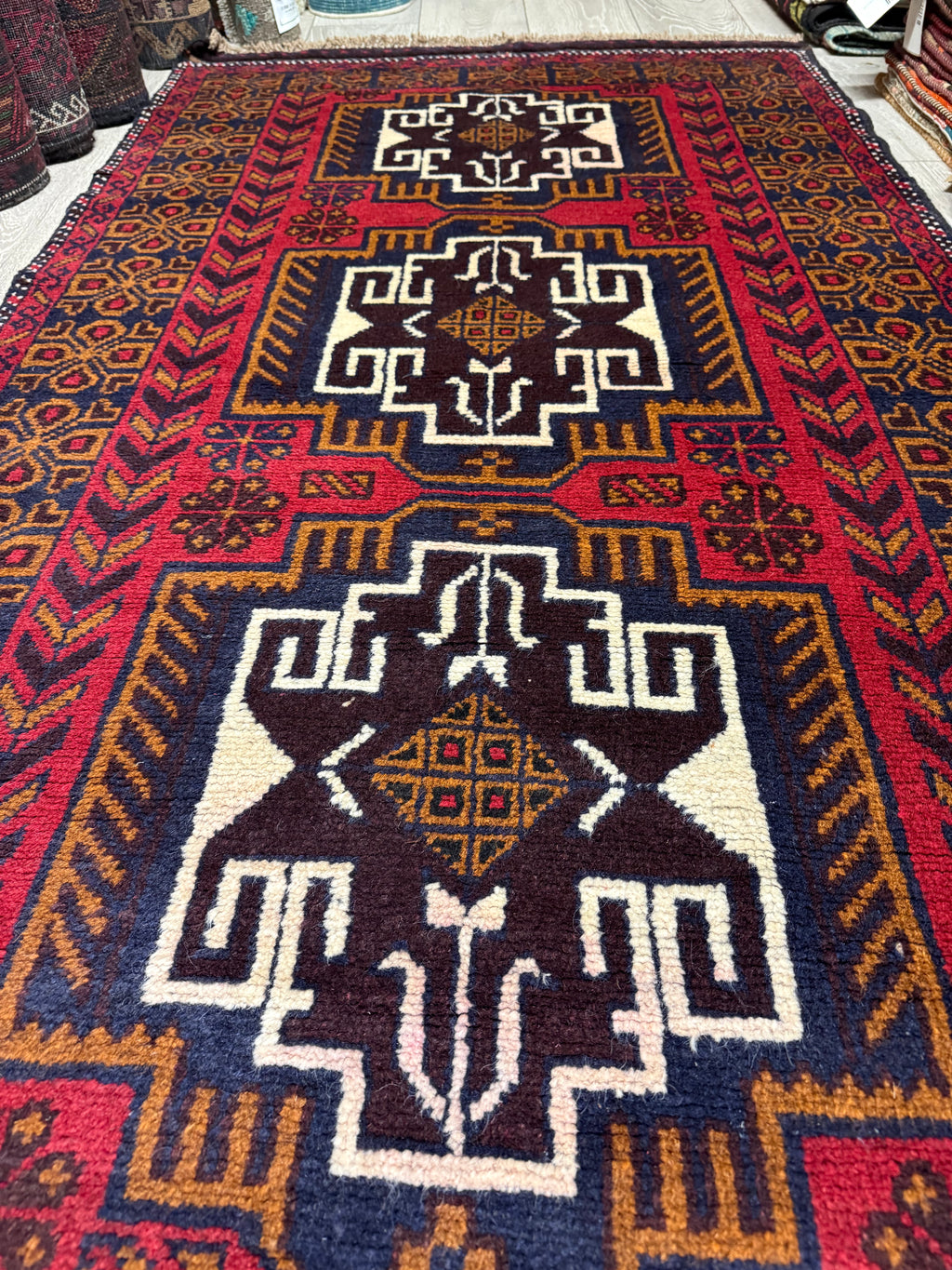 Afghan Belouch Handmade Wool Rug – 200 × 100 cm