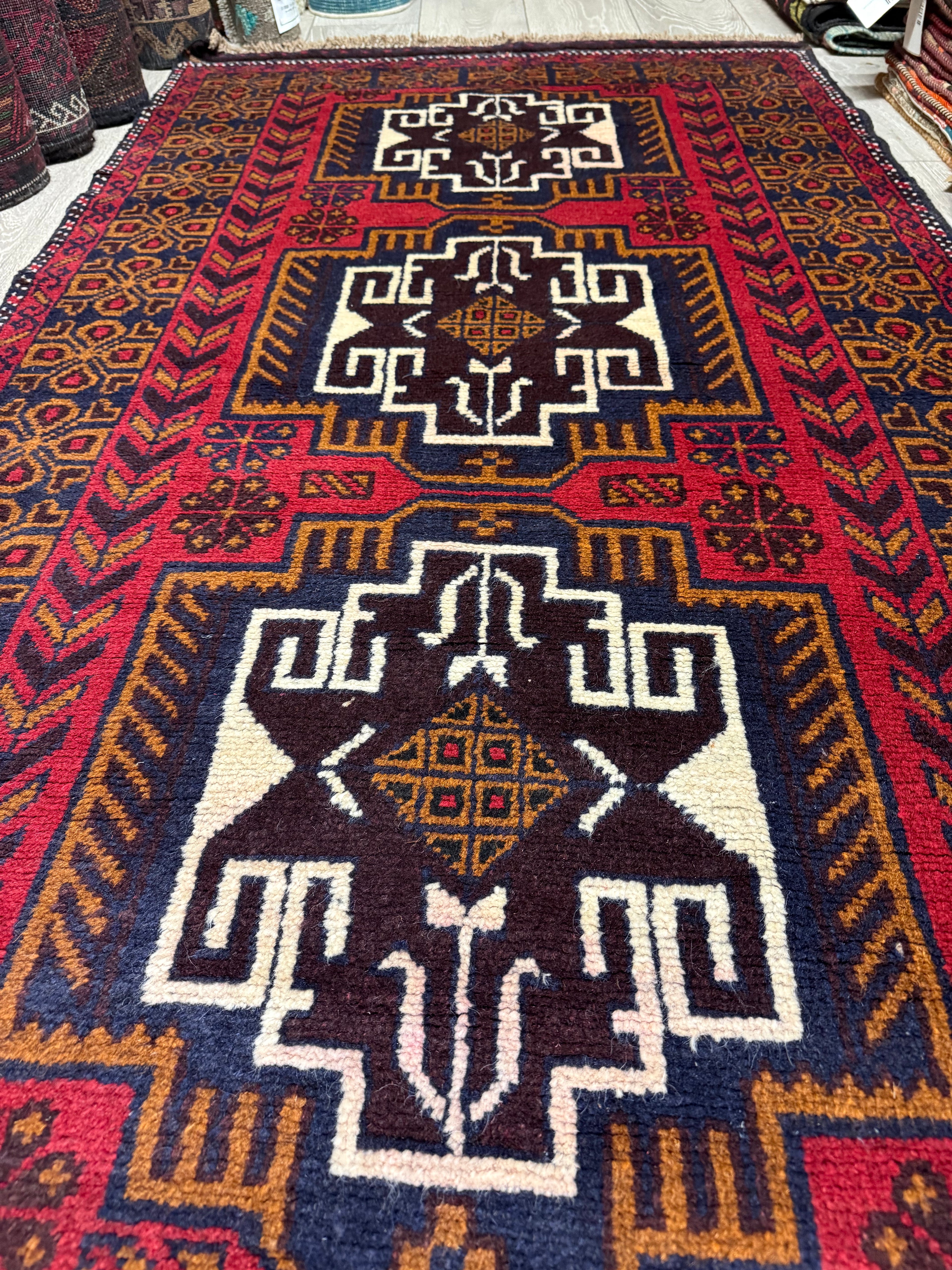 Afghan Belouch Handmade Wool Rug – 200 × 100 cm