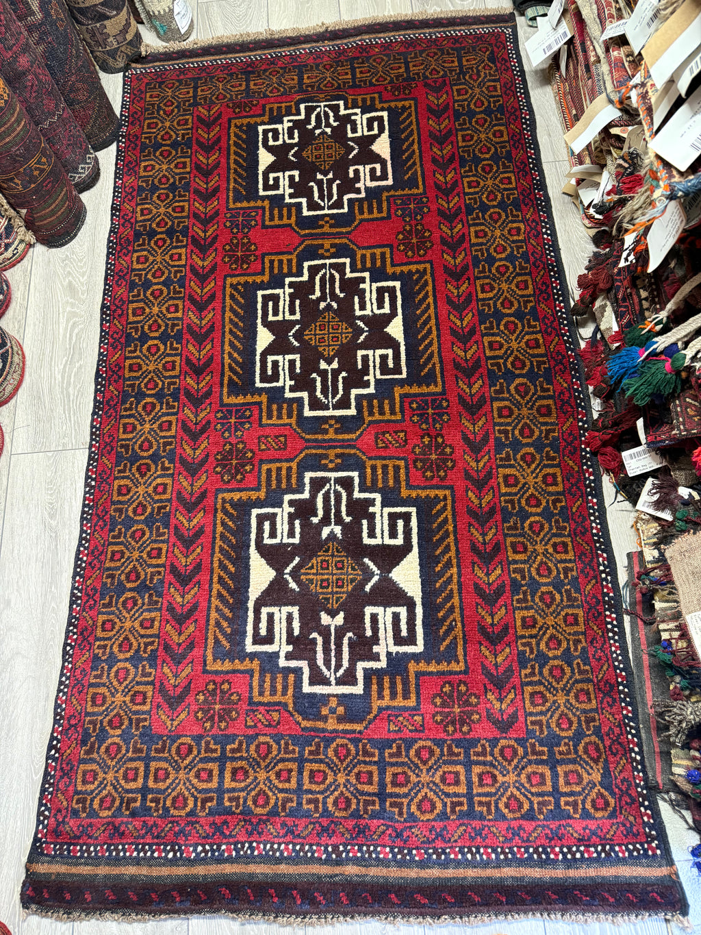 Afghan Belouch Handmade Wool Rug – 200 × 100 cm