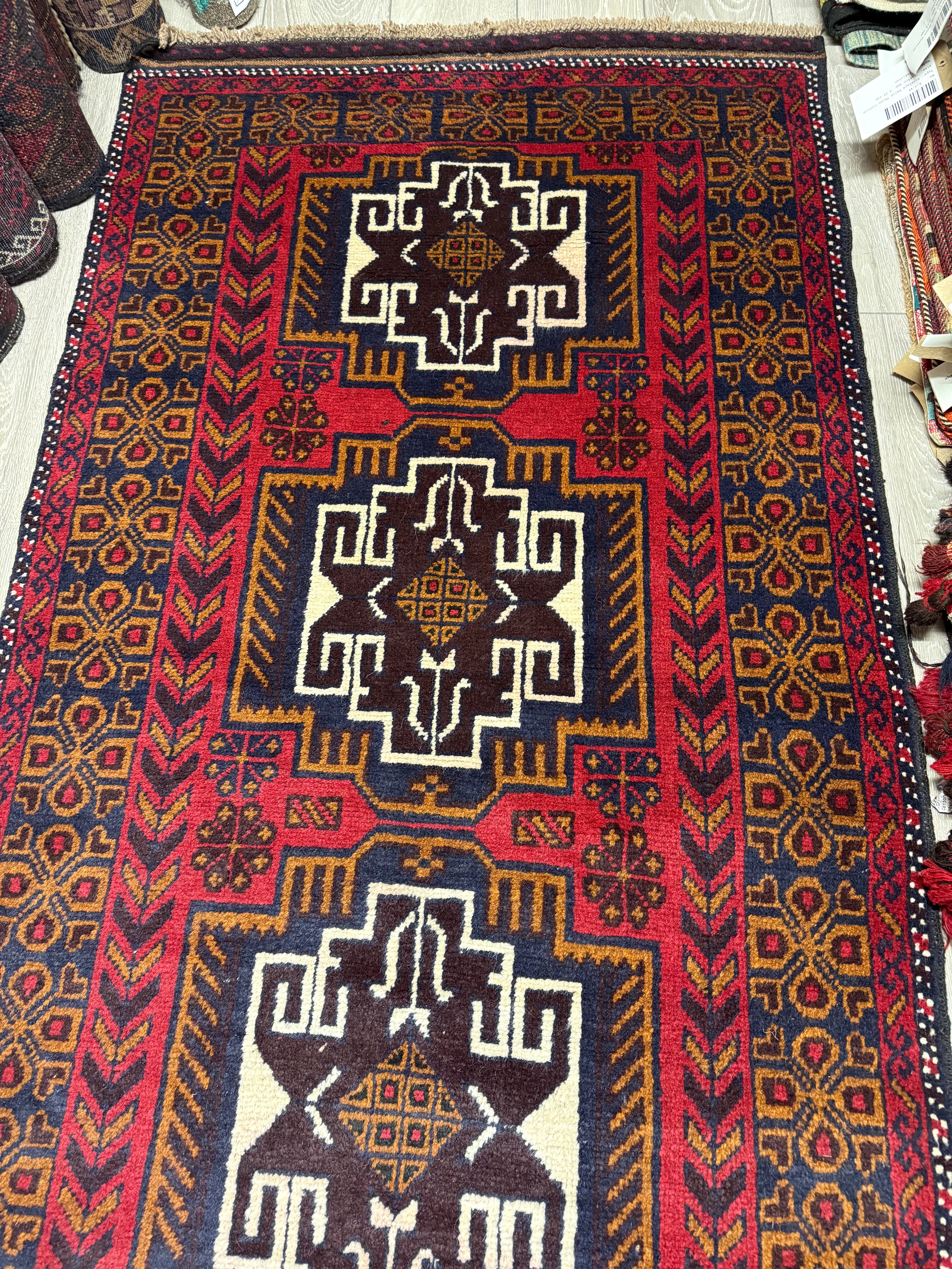 Afghan Belouch Handmade Wool Rug – 200 × 100 cm