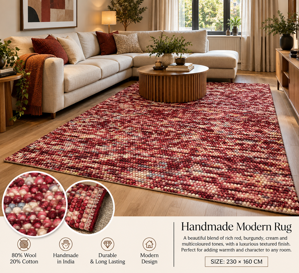 Beautiful Handmade Modern Wool Rug – 230 × 160 can